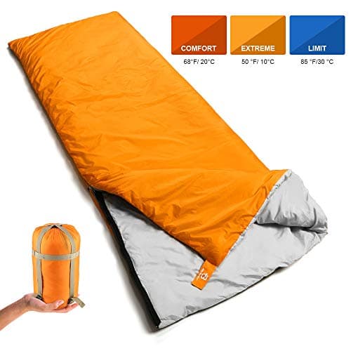 Bessport 1-2 Person Sleeping Bag, Water Repellent Camping Sleeping Bag 3 Season Warm & Cold Weather for Adults, for Hiking, Backpacking