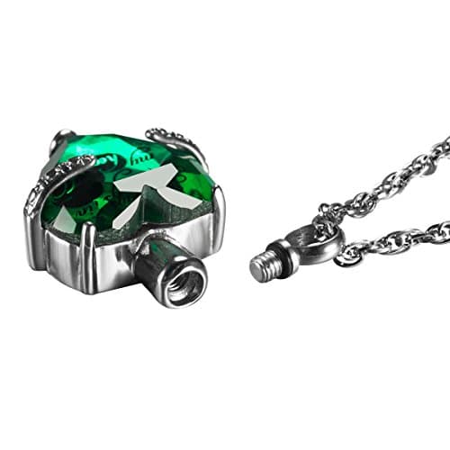 AMIST Birthstone Cremation Jewelry for Ashes Keepsake Urn Necklaces for Ashes for Women Pet Memorial Urn Necklace - Personalized Always in My Heart