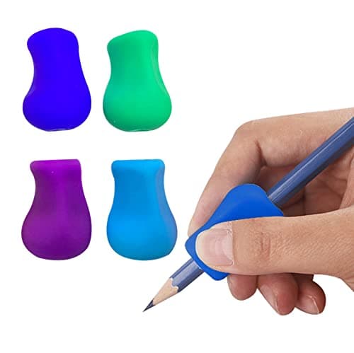 Beauenty 4 pcs Pieces Pencil Writing Posture Correction Grips , Eco-friendly Soft Silicone , for Preschool Homeschool Kindergarten Classroom (C2)