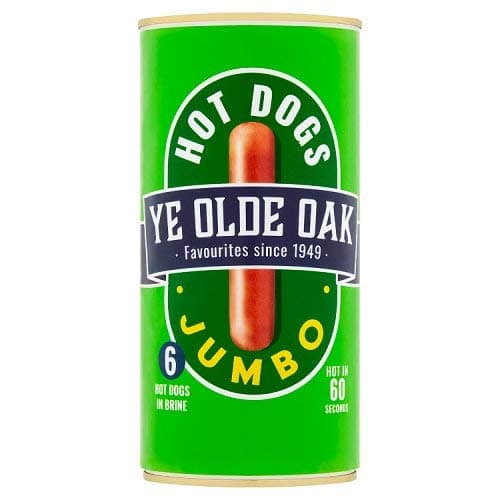 Ye Olde Oak Jumbo Hot Dogs Sausages in Brine, 560g