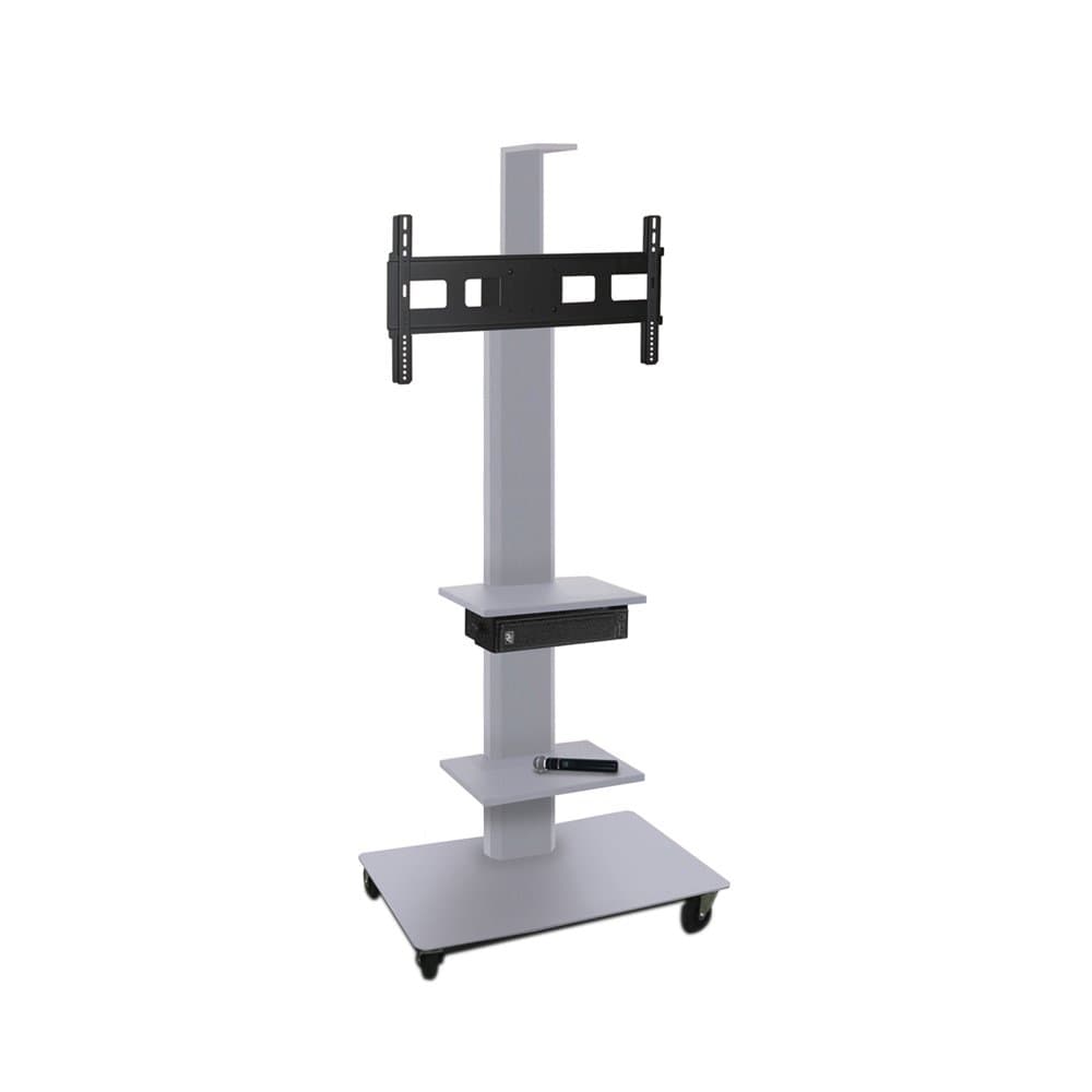 Vizion TV/Monitor Stand and Mount AV Cart Size: 65" H x 36" W x 24" D, Finish: Silver
