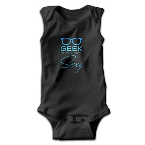 Geek Is The New Sexy Unisex-Baby Sleeveless Bodysuit 100% Cotton Bodysuit Onesies 18 Months