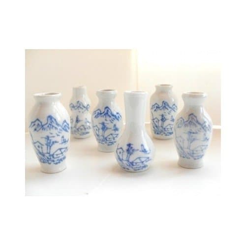 Vases 6 Asst Mini Chinese Blue and White Porcelain Decor Incense Flower Holders