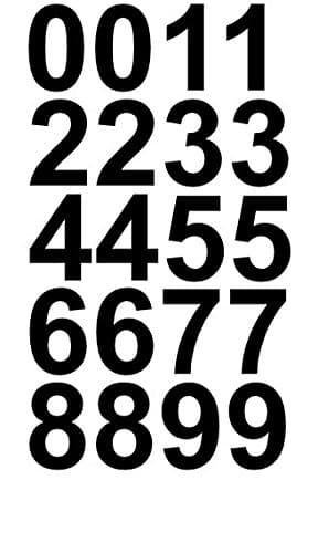 2" Inch Premium Mailbox Number Vinyl Decal Sticker Sheet (Black) | Waterproof and Fade-Resistant | Easy to Install Adhesive Vinyl Digits | Home, Apartment, Condo or Business by CustomDecal US