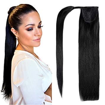 Wizme Synthetic Ponytail Long Hair Extension For Girls And Women For Salon And Home Use (Black) 20 Gram Pack Of 1