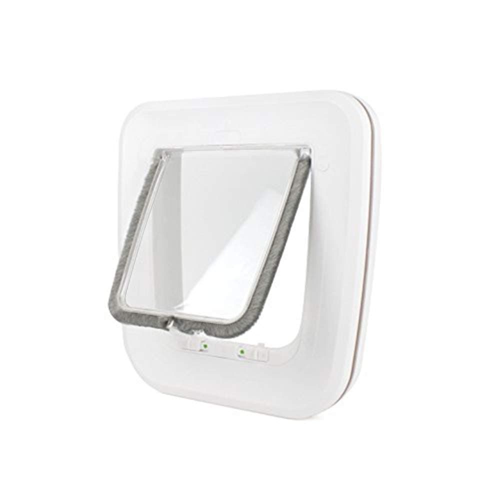 Mumoo Bear Cat Door, Interior Door Up To 1.77'', 4-Way Locking, Silent Action, Save Energy Flap Magnetic Design, Pet For Dogs And Cats 13Lbs, White, B07R8Tz9J1