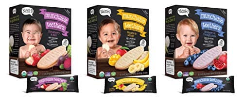 Nosh Baby Munchable Teethers Organic Rice Teething Wafers, 26 Piece, Sampler Pack (Pack of 3), Option 2