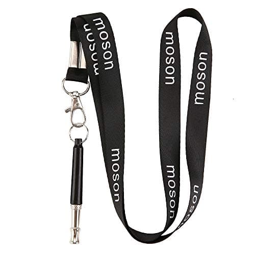 moson Dog Whistle to Stop Barking - Barking Control Ultrasonic Patrol Sound Repellent Repeller - Adjustable Pitch in Black Color Free Premium Quality Lanyard Strap
