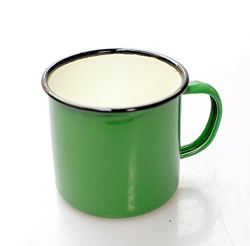 EXTRAFUNN ENAMEL CAMPING COFFEE TEA MUG BEAKER CUP 8cm Best Gift (green)