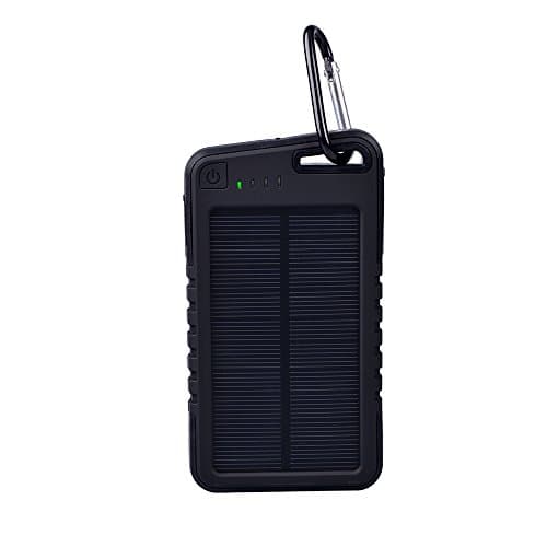 Solar Charger - (Black) Authentic LA2JBay(TM) Outdoor Essential Portable Backup Power Bank 5000mAh Dual USB For iPhone iPad Android MP3 GPS Tablets Digital Cameras Nokia Samsung Sony Kindle Water/Shock/Dust Resistant