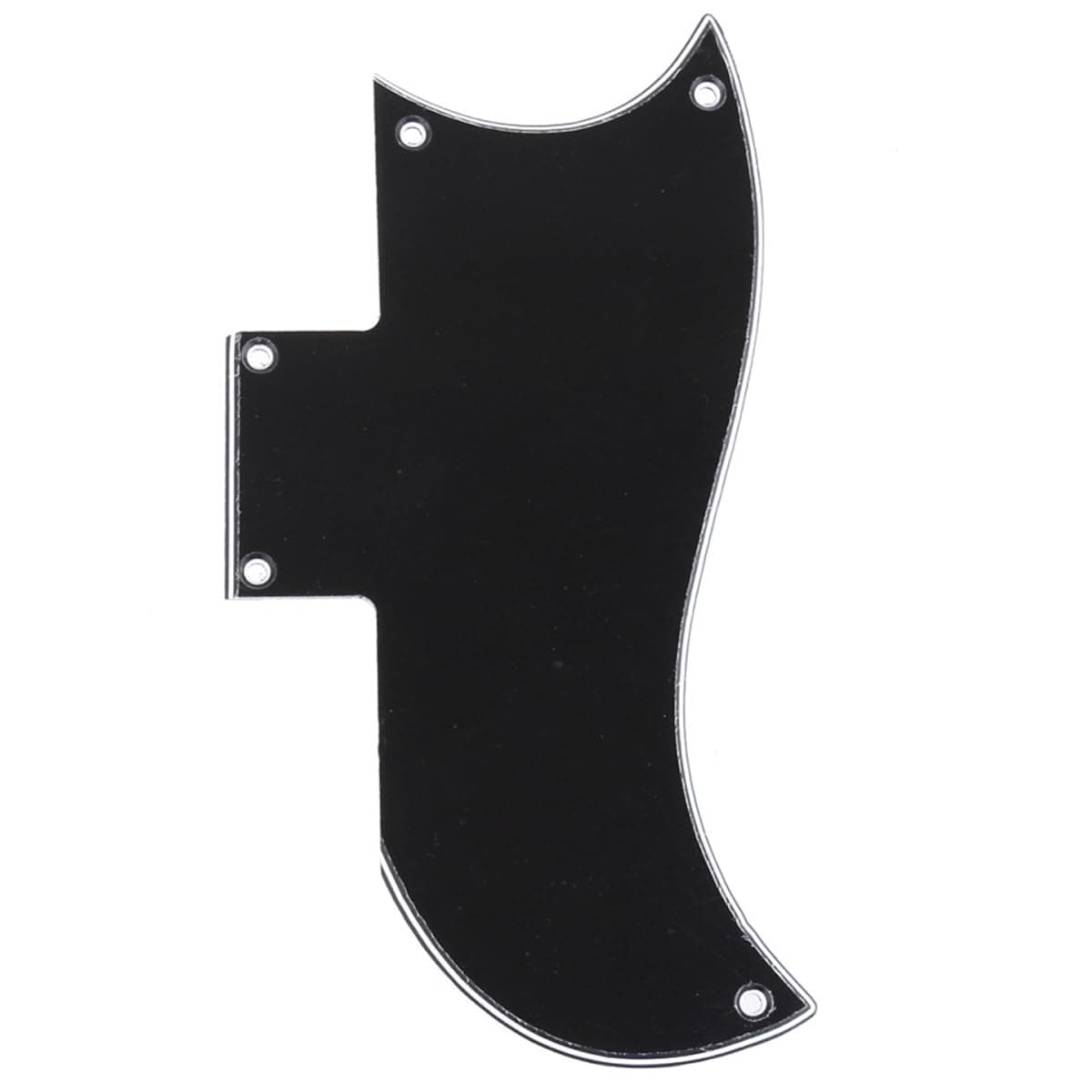 Musiclily Pro 5-Hole Small Half Face Guitar Pickguard Compatible with USA Les Paul American SG, 3Ply Black
