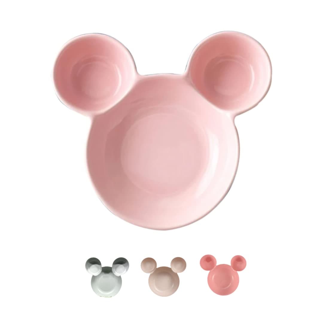 Suzec Plastic Unbreakable Mickey Mouse Shaped Plate for Kids for Breakfast, Lunch, Dinner and Snack Serving Sectioned Food Plates (Multicolors) (Pack of 1)