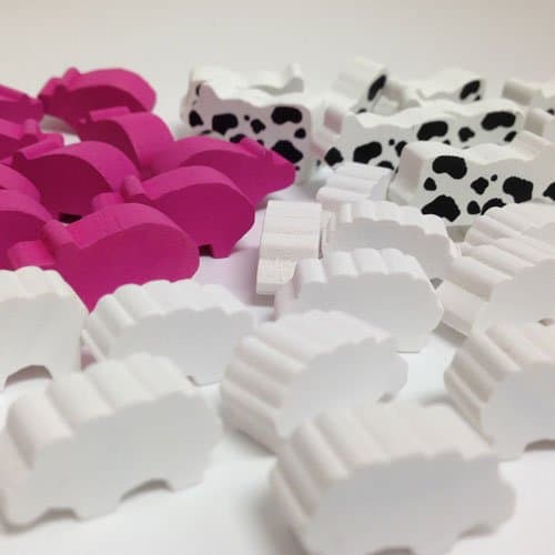 Premium Animeeple Set Wooden Board Game Pieces Bits for Agricola (54 pieces)