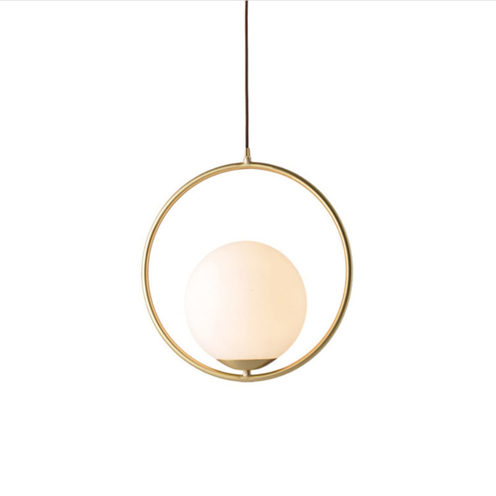 Modern Fashion Spherical Gold Metal & Glass Hanging Light, Pendant Lighting Base on E27 Bulb(Circle 20cm)