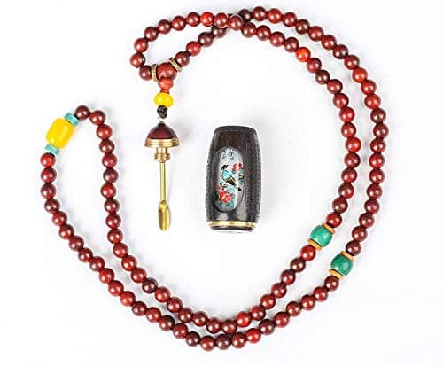 Lynnmed Non Corrosive Perfume Container hot Box Unisex Lucky Charm Adjustable Necklace Amulet Protected Life Amulet Pendant for Protection and Health Snuff Bottle EDC Ebony Fragrance (Lection)