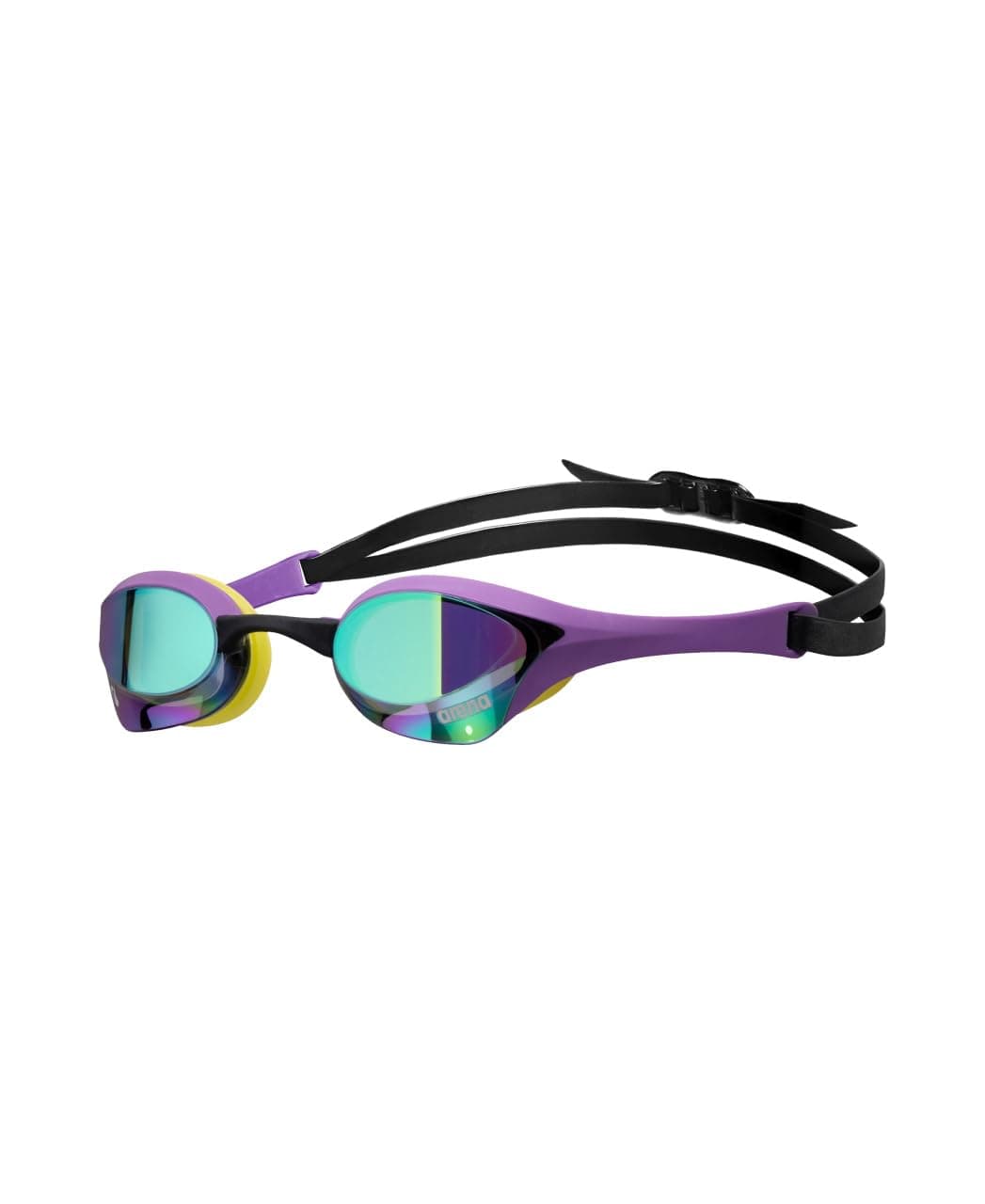 ARENA Unisex Cobra Ultra Swipe Racing Swim Goggles for Men and Women Swipe Anti-Fog Technology Polycarbonate Mirror Lens, Emerald/Plum/Cyber Lime