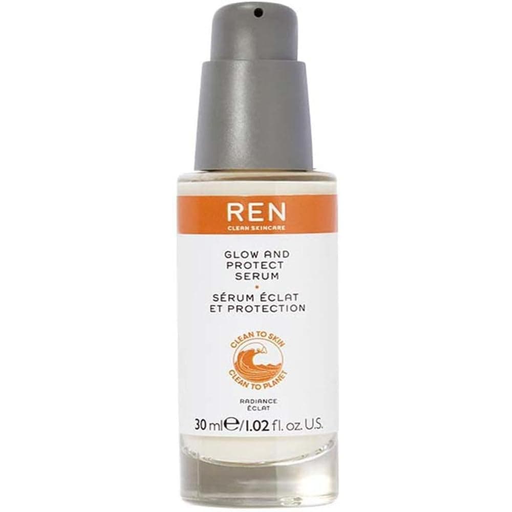 REN Clean Skincare Glow & Protect Serum – Antioxidant Superfruit Facial Serum with Vitamin C – Brightening Serum Smooths