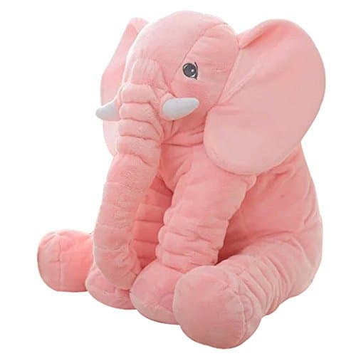 Missley Elephant Plush Toys Warm Animal Cushion Cute Long Nose Animal Doll 2 Sizes Avaiable (Pink, Large)