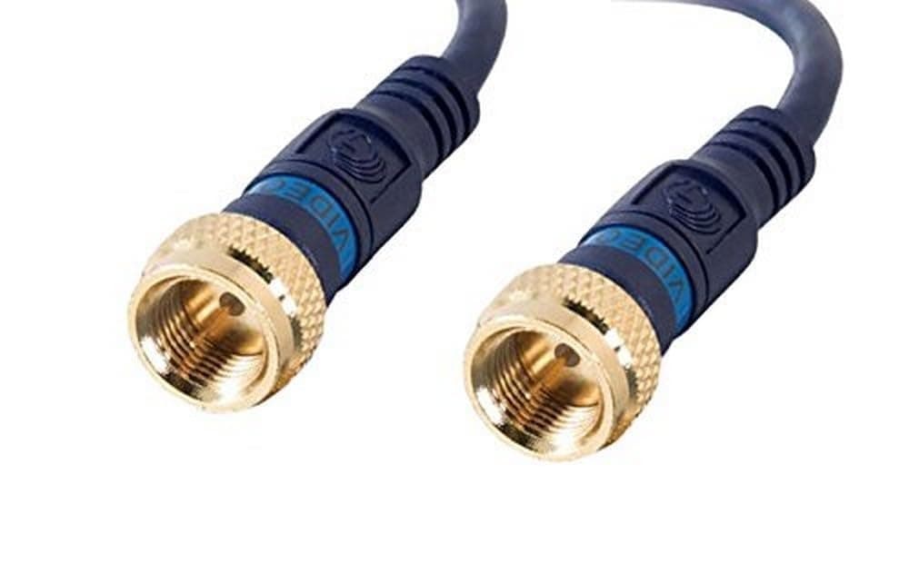 C2G/Cables to Go 27226 Velocity Mini-Coax F-type Cable, Blue (3 Feet)