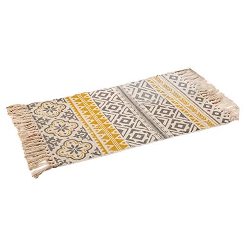 Bohemian Area Rug,Decorative Cotton Linen Hand Woven Rag Rug Entryway Thin Floor Mat Carpet with Tassel for Living Room Bedroom Bedside