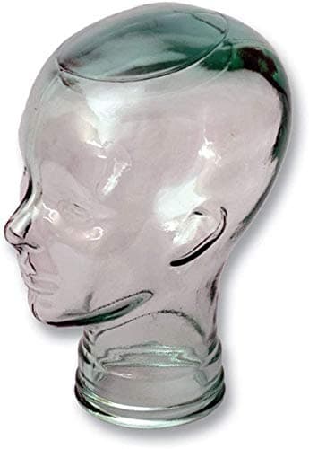 Patient Sleep Supplies Glass Head Display - Spanish 100% Recycled Clear Glass Head- 11.5" H