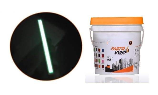 Resin Night Vision Epoxy Grout - 1 Kg Radium Glows_ Green Colors Tile Grout | Night Vision | 3 Components Only | Pack Of 1