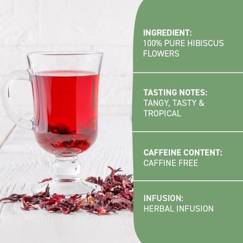HANDPICK, Hibiscus Flowers Dried (9oz) Caffeine Free |100% Pure Dried Hibiscus Flowers for Loose Leaf Tea | Floral Herbal Tea