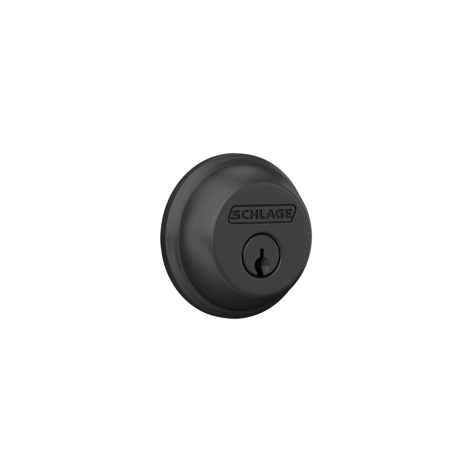 B60N622 Deadbolt, Keyed 1 Side, Matte Black by Schlage Lock Company