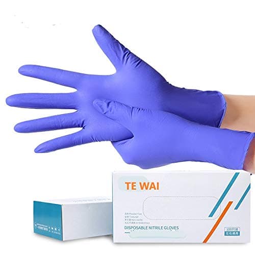 Disposable Gloves Nitrile Blue Powder Free Latex Free Medical Cleaning Gloves 100 Count (M)