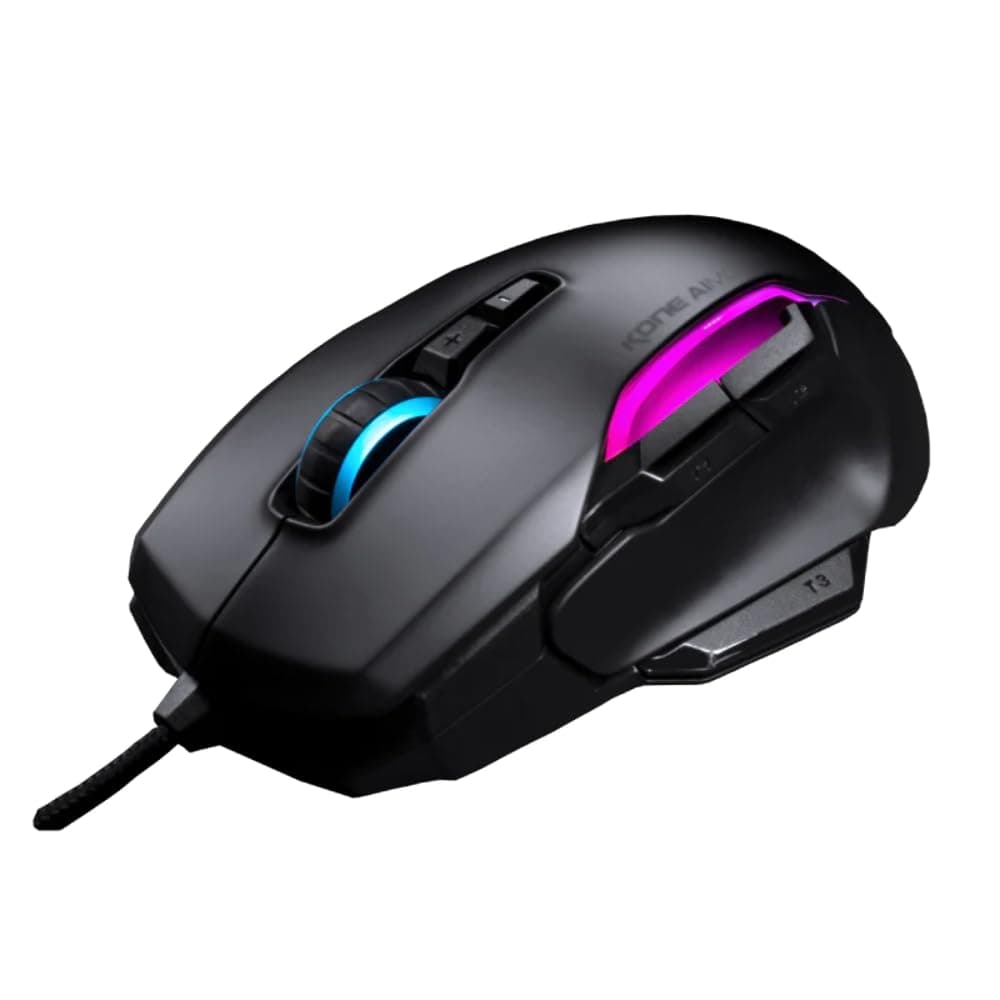 Kone_AIMO Gaming USB Mouse (High Precision, Optical Owl-Eye Sensor -100 to 16.000 DPI, RGB Aimo LED Illumination, 23 Programmable Keys, Designed in Germany) Black-remastered