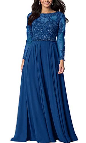 Womens Long Sleeve Chiffon Party Evening Dress Formal Wedding Prom Cocktail Ladies Lace Maxi Dresses