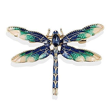 Dragonfly Brooches For Women Green Enamel Insect Crystal Decorative Pin Fashion Rhinestone Scarf Dress Men Suit Brooches