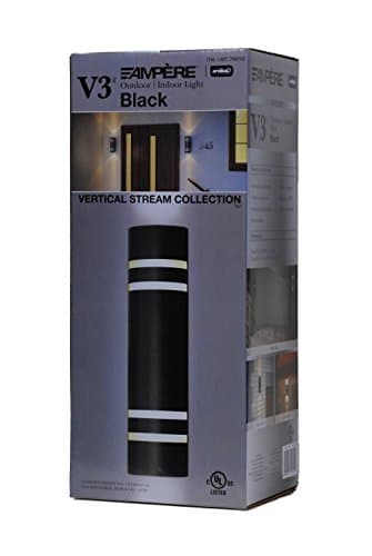 V3 Ampère Outdoor/Indoor Stainless Steel Vertical Stream Collection Wall Lamp, Black