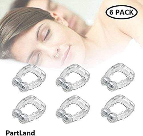 Clipple Silicone Magnetic Anti Snore Transparent Silicone Stop Snoring Device Silicone Nose Clip Tools Professional Relieve Snore Mini Comfortable Sleep Sleeping Aid (6 Pack)