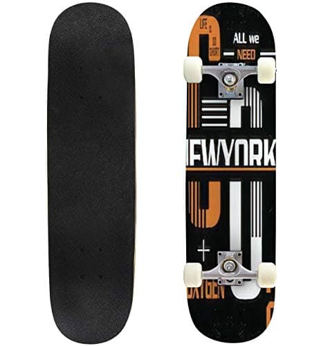 Classic Concave Skateboard Slogan Vector Print for t Shirt or Other uses,T Shirt Graphics/Longboard Maple Deck Extreme Sports and Outdoors Double Kick Trick for Beginners and Professionals