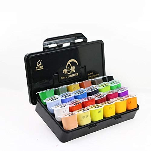 YaToy Gouache Paints Kit 24 Colors*30ml Jelly Cup—Waterproof Fabric Paints Set with Portable Case for Kids Artist Beginner