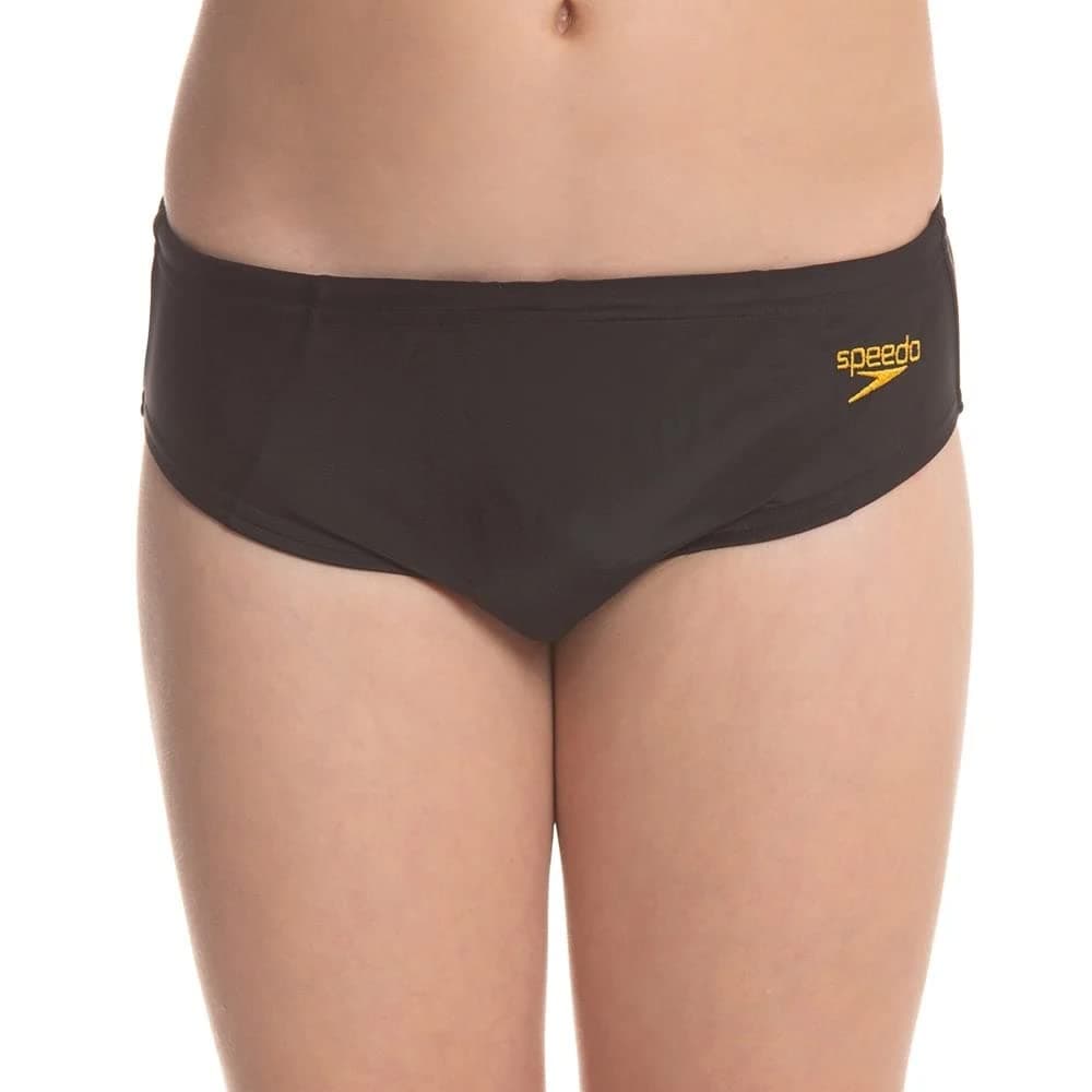Speedo Lycra 6.5Cm Brief for Boys (Color: Black/Mango)