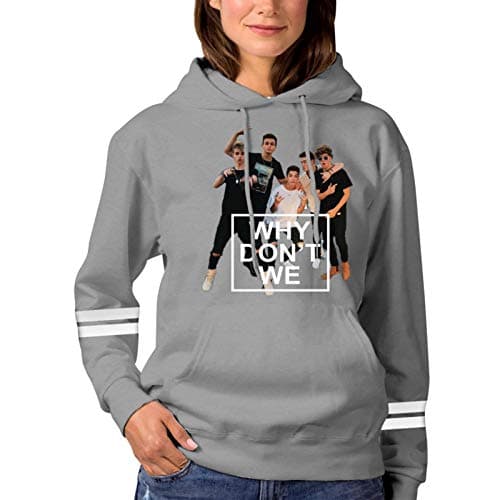 W-why_dont-We Women's Unisex Print Hoodie Hooded Sweatshirt Hat Pouch Pocket Jacket Gray