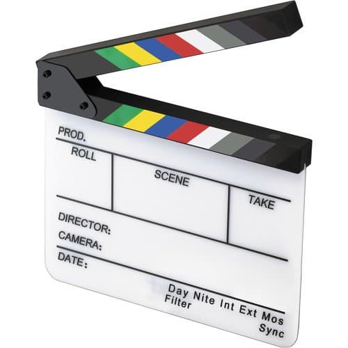 ELVID 7-Section Acrylic Production Slate with Color Clapper Sticks(4 Pack)