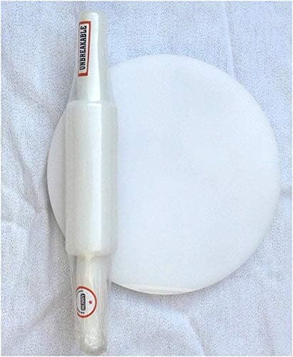 Acrylic Elegant White Chakla Belan (Rolling pin with Round Base)