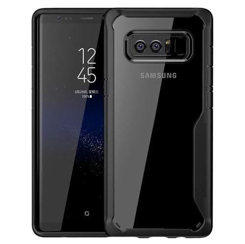 CellShell Bumper Case with Clear Back Hard Panel Protective Case Cover for Samsung Galaxy Note 8 - Black