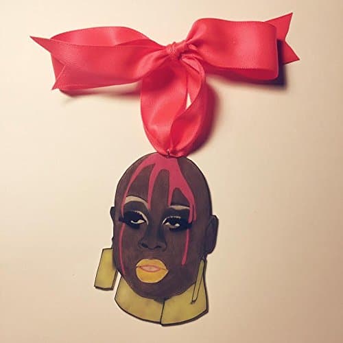 Bob The Drag Queen - Rupaul's Drag Race - Hand Drawn Shrink Plastic Christmas Ornament by Silla Dilla Grape