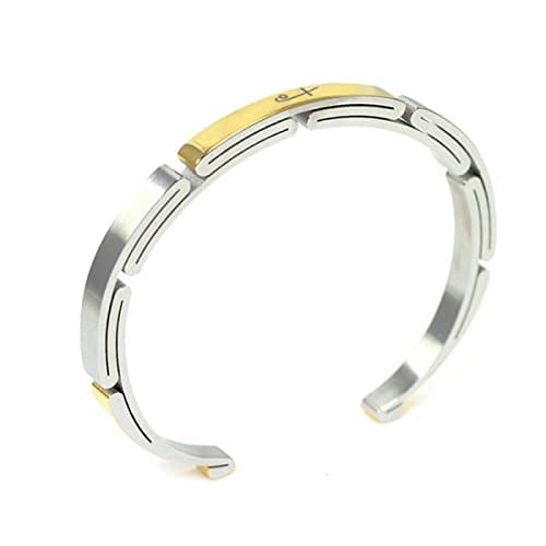Shuzi Vitality Women's Two Tone Stainless Steel Sport Cuff Fashion Bracelet