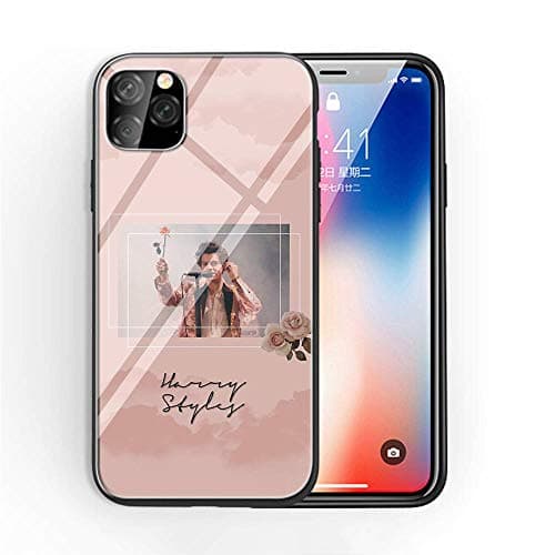 for iPhone Xs Max Tempered Glass Phone Case A-134 One Direction Tattoos Harry Styles Soft Silicone TPU Cover