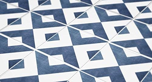 Moonwallstickers Tiles Stickers Decals - Pack of 24 Tiles - 24 Individual Tiles - Tiles Decals (Floor - 11.9 x 11.9 inches - 30.2 x 30.2 cm, Moroccan Tiles Blue Geometric)