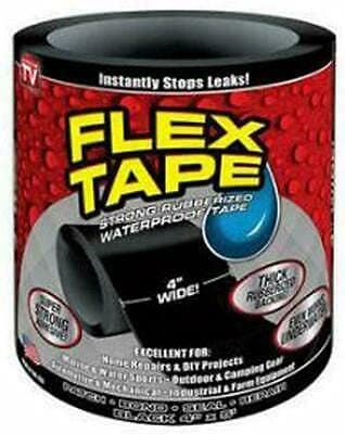 HuiHai 2Pcs/Set 4"x5' Black Silicone Flex Tape Rubberized Waterproof Tape Strong Rescue Seal Repair Silicone Tape