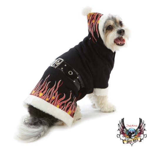 Pet Rocks Holiday Flame Hoodie Dog Pupper Winter Jacket Medium