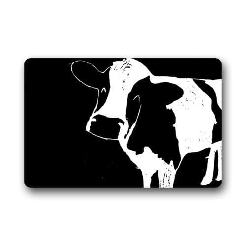 TOGEFRIEND Door Mat Abstract Black and White Milk Cow Art Funny Animal Doormat Rug Indoor/Outdoor/Front Door/Bathroom Mats Floor Mat 23.6inch X 15.7inch