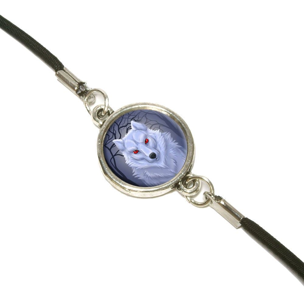 White Dire Wolf Bookmark Book Wrap Strap Elastic Band