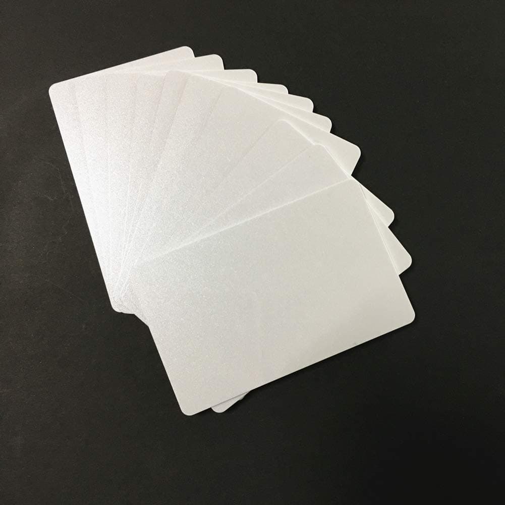 Premium Double Side Printable PVC Card with Pearl White Color for ID Badge Printers Graphic Quality CR80 Credit Card Size for Zebra Fargo Printer (20)
